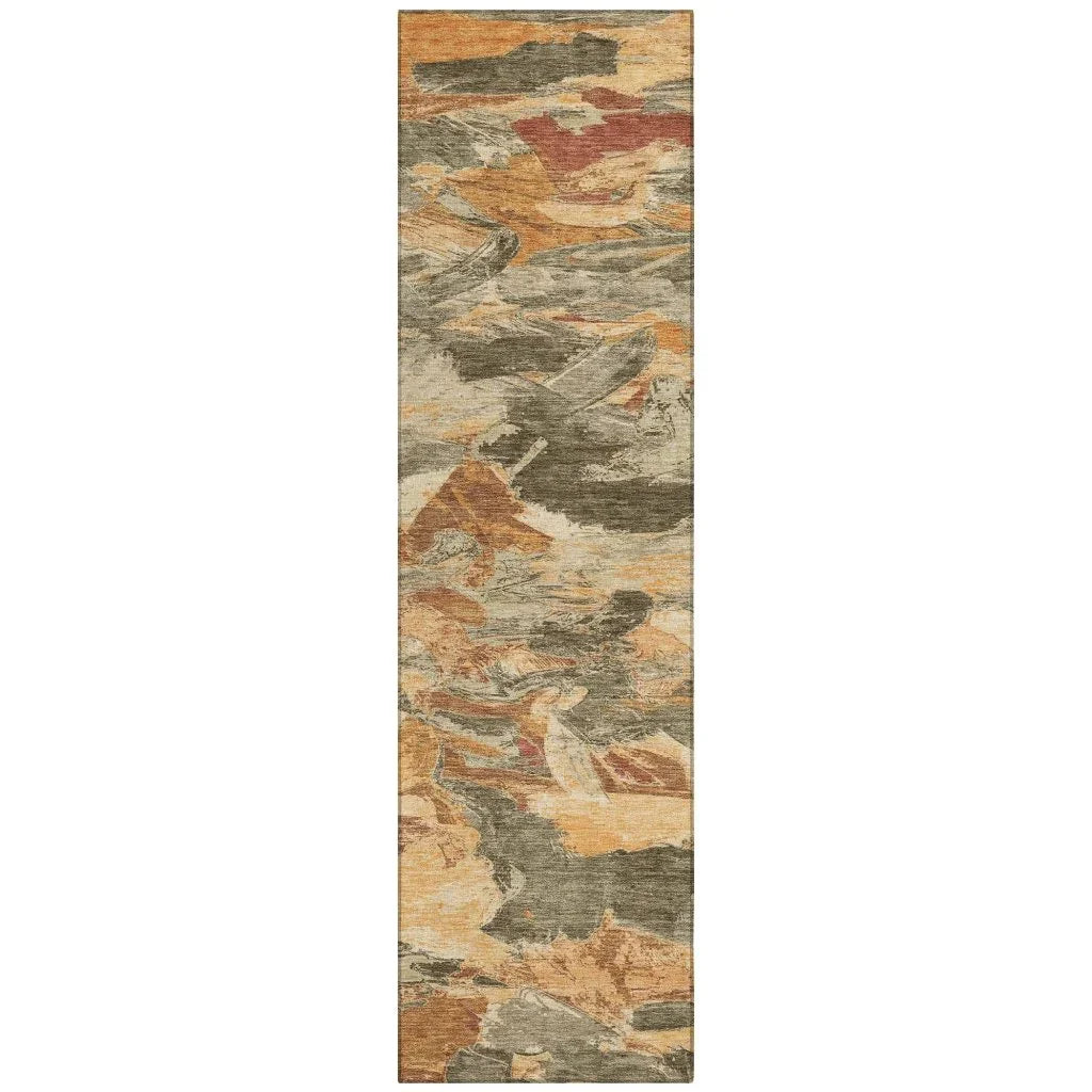 Celantha Orange Washable Indoor - Outdoor Rug - LOOMLAN - LOOMLAN Rugs - Outdoor Rugs