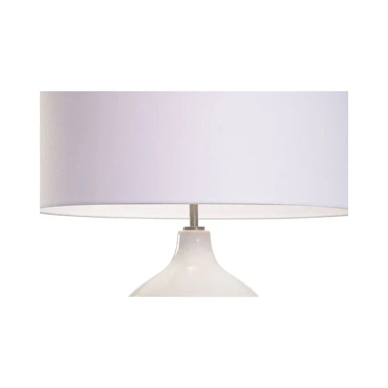 Celeste Crisp White Drum Shade Table Lamp - LOOMLAN - Wildwood - Table Lamps