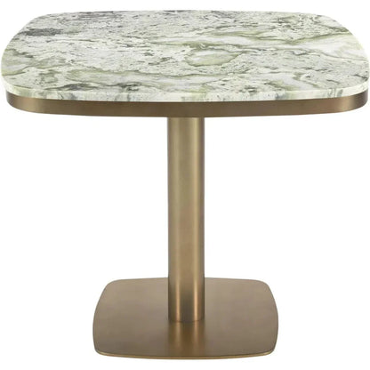 Celeste Green Marble & Iron Square Cafe Table - LOOMLAN - Moe's Home - Coffee Tables