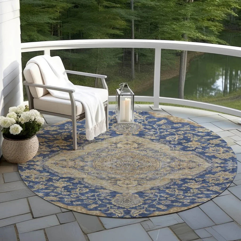 Celia Blue Washable Indoor - Outdoor Rug - LOOMLAN - LOOMLAN Rugs - Outdoor Rugs