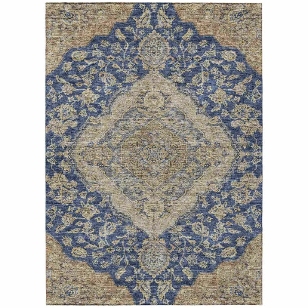 Celia Blue Washable Indoor - Outdoor Rug - LOOMLAN - LOOMLAN Rugs - Outdoor Rugs