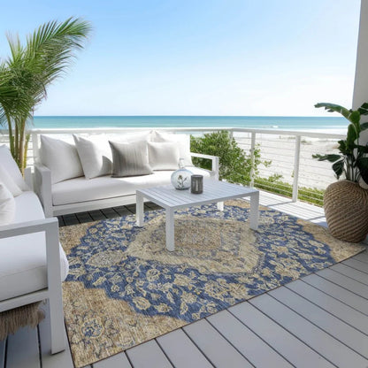 Celia Blue Washable Indoor - Outdoor Rug - LOOMLAN - LOOMLAN Rugs - Outdoor Rugs
