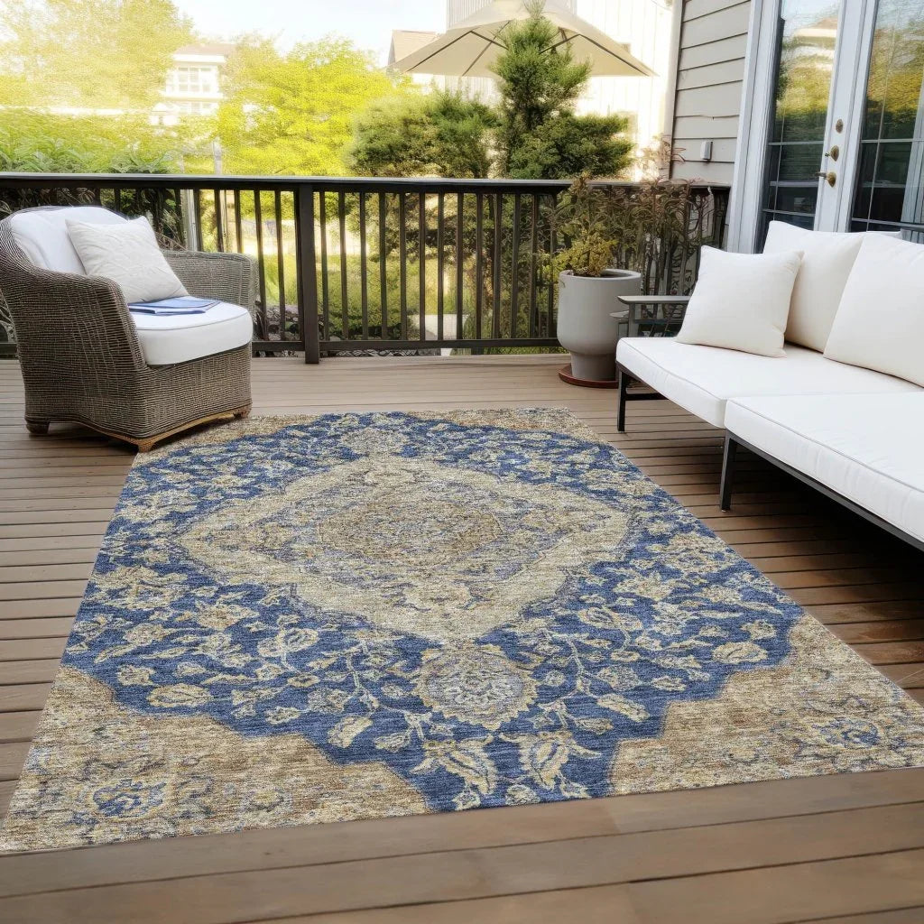 Celia Blue Washable Indoor - Outdoor Rug - LOOMLAN - LOOMLAN Rugs - Outdoor Rugs