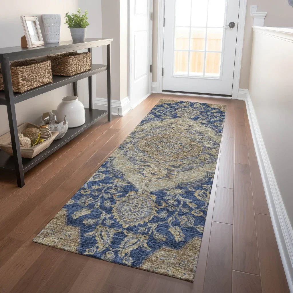 Celia Blue Washable Indoor - Outdoor Rug - LOOMLAN - LOOMLAN Rugs - Outdoor Rugs