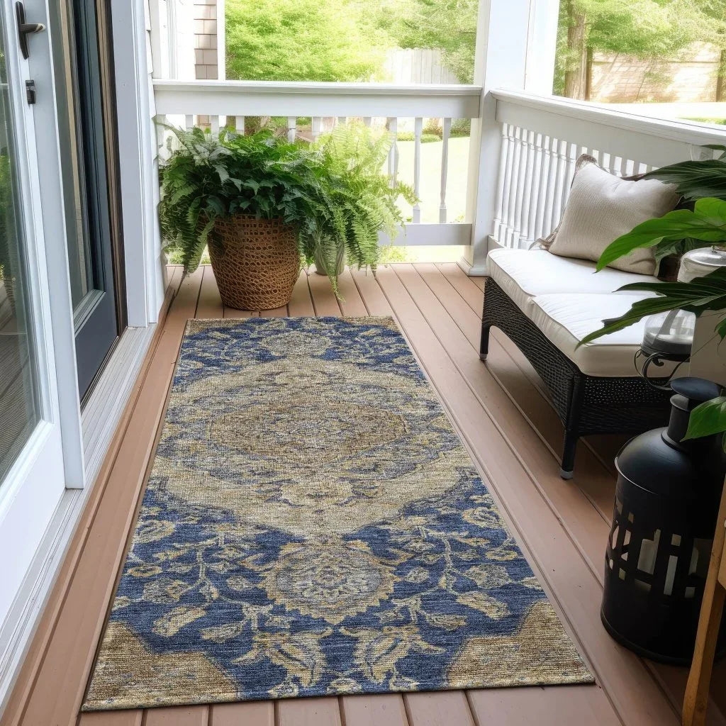 Celia Blue Washable Indoor - Outdoor Rug - LOOMLAN - LOOMLAN Rugs - Outdoor Rugs