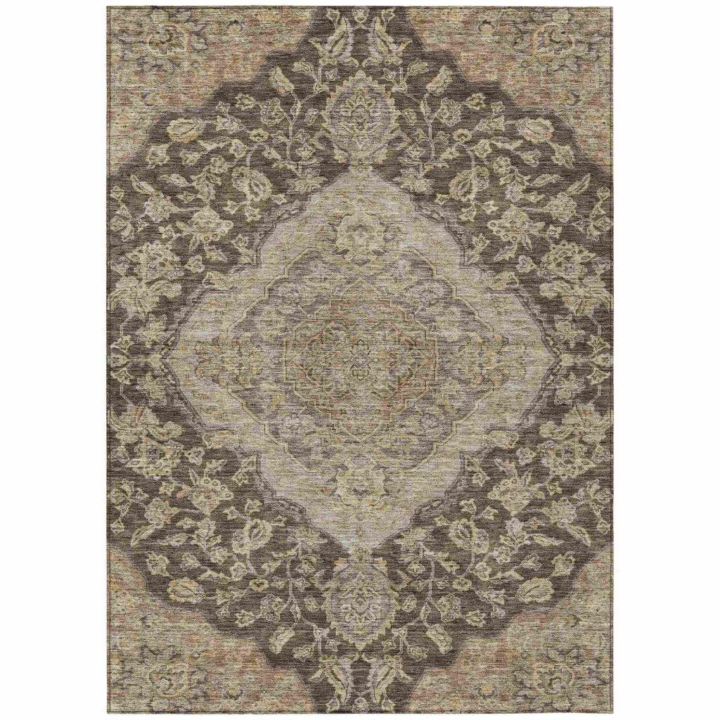 Celia Brown Washable Indoor - Outdoor Rug - LOOMLAN - LOOMLAN Rugs - Outdoor Rugs