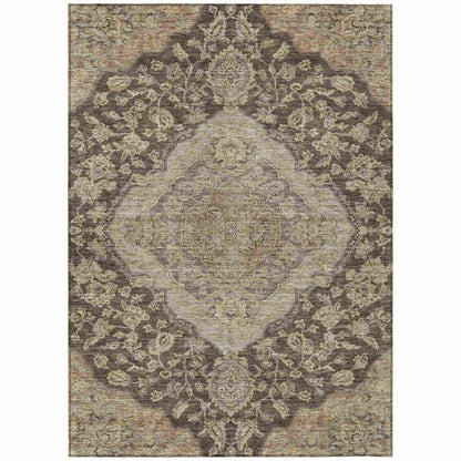 Celia Brown Washable Indoor - Outdoor Rug - LOOMLAN - LOOMLAN Rugs - Outdoor Rugs