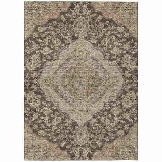 Celia Brown Washable Indoor - Outdoor Rug - LOOMLAN - LOOMLAN Rugs - Outdoor Rugs