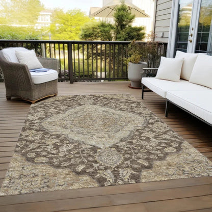 Celia Brown Washable Indoor - Outdoor Rug - LOOMLAN - LOOMLAN Rugs - Outdoor Rugs