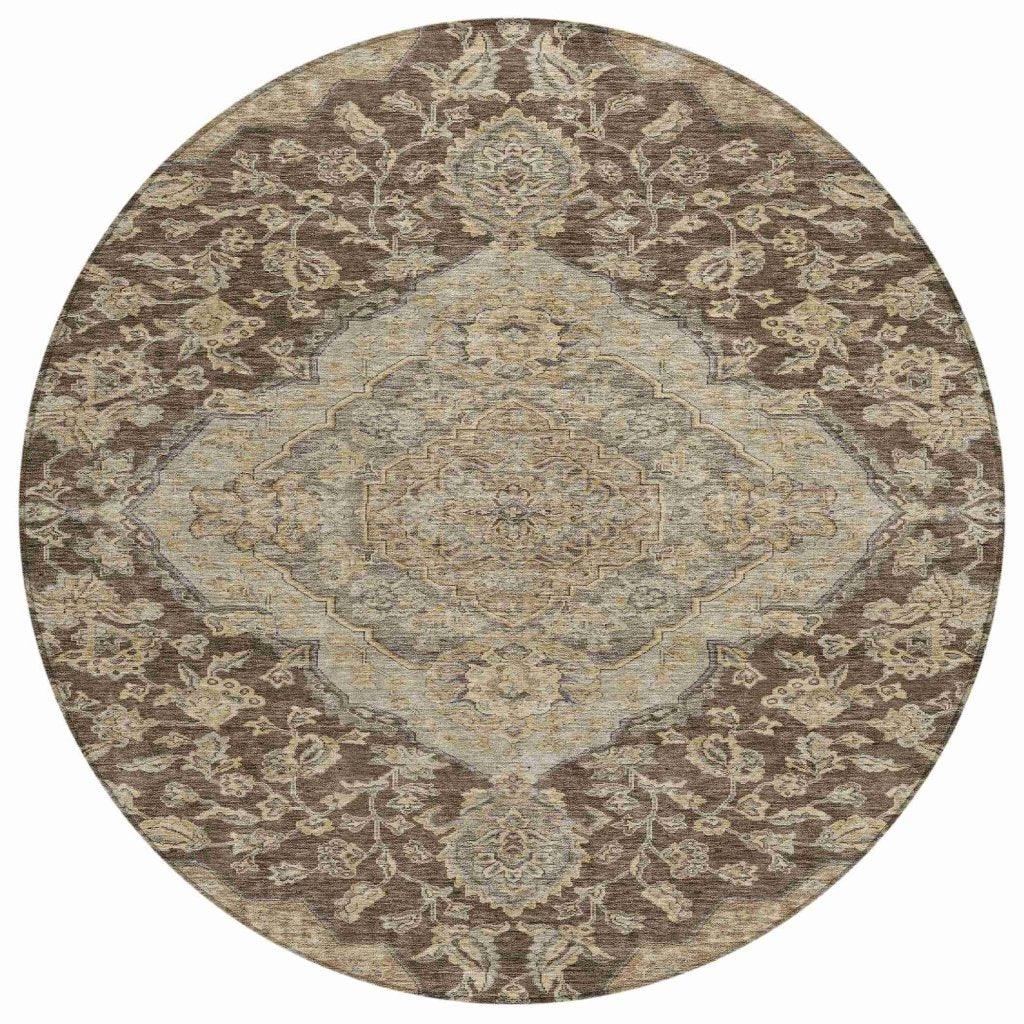 Celia Brown Washable Indoor - Outdoor Rug - LOOMLAN - LOOMLAN Rugs - Outdoor Rugs
