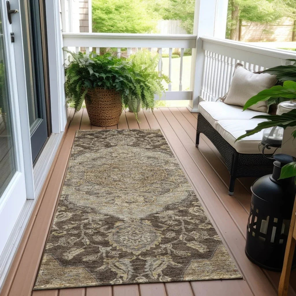 Celia Brown Washable Indoor - Outdoor Rug - LOOMLAN - LOOMLAN Rugs - Outdoor Rugs