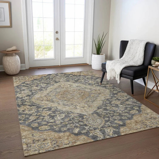 Celia Gray Washable Indoor - Outdoor Rug - LOOMLAN - LOOMLAN Rugs - Outdoor Rugs