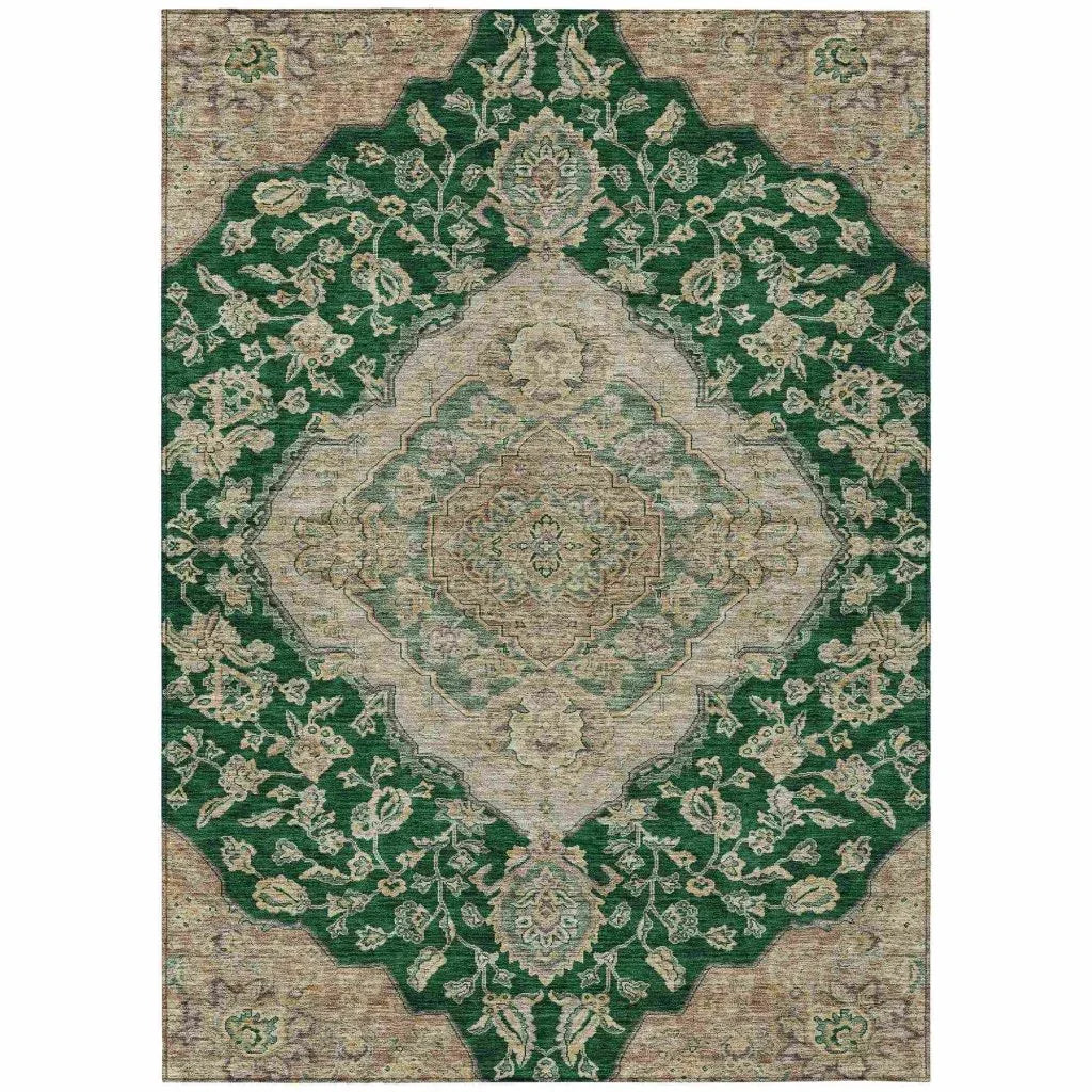 Celia Green Washable Indoor - Outdoor Rug - LOOMLAN - LOOMLAN Rugs - Outdoor Rugs
