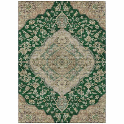 Celia Green Washable Indoor - Outdoor Rug - LOOMLAN - LOOMLAN Rugs - Outdoor Rugs
