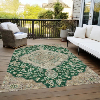 Celia Green Washable Indoor - Outdoor Rug - LOOMLAN - LOOMLAN Rugs - Outdoor Rugs