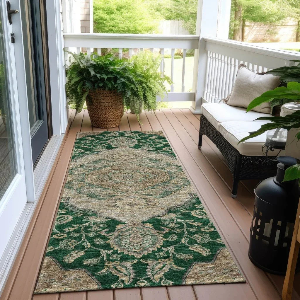 Celia Green Washable Indoor - Outdoor Rug - LOOMLAN - LOOMLAN Rugs - Outdoor Rugs