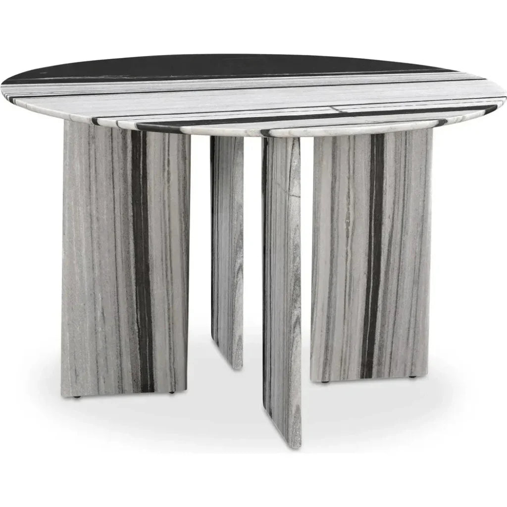 Celia Grey Marble & Wood Round Dining Table-Dining Tables-Moe's Home-LOOMLAN