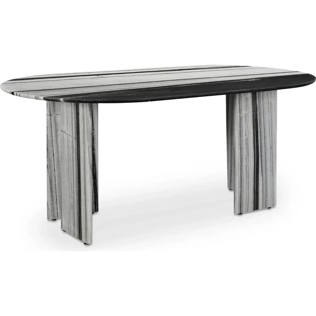 Celia Marble and Wood Oval Dining Table-Dining Tables-Moe's Home-LOOMLAN