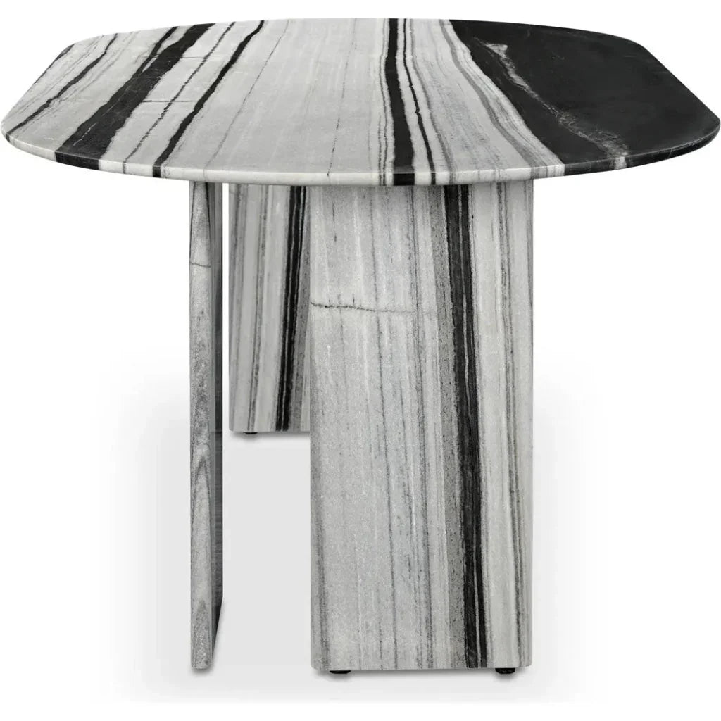 Celia Marble and Wood Oval Dining Table-Dining Tables-Moe's Home-LOOMLAN