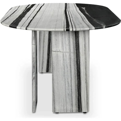 Celia Marble and Wood Oval Dining Table-Dining Tables-Moe's Home-LOOMLAN