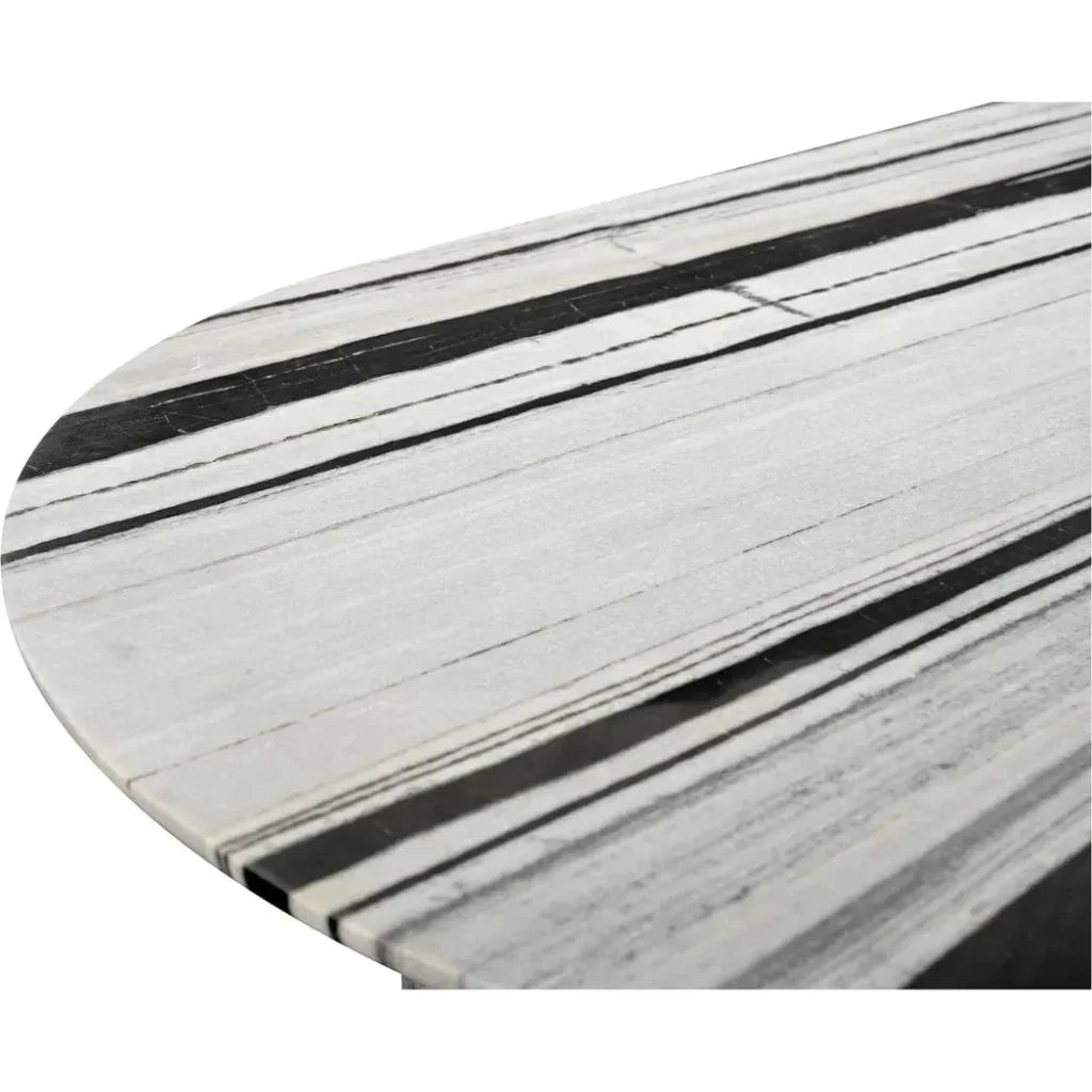 Celia Marble and Wood Oval Dining Table-Dining Tables-Moe's Home-LOOMLAN