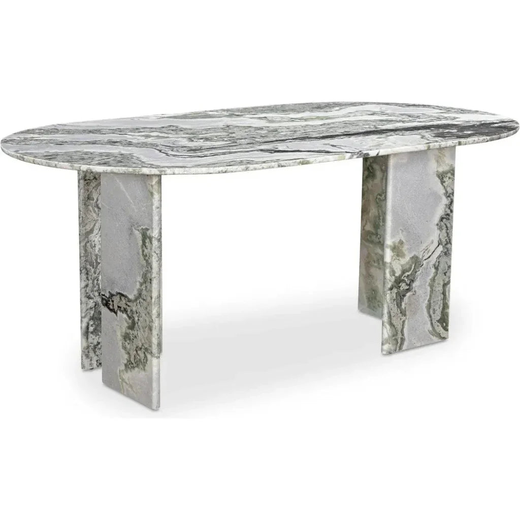 Celia Marble and Wood Oval Dining Table-Dining Tables-Moe's Home-LOOMLAN