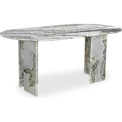 Celia Marble and Wood Oval Dining Table-Dining Tables-Moe's Home-LOOMLAN