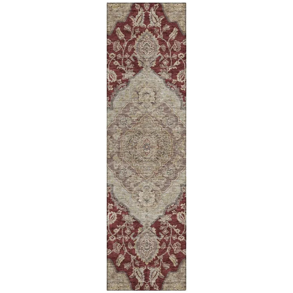 Celia Red Washable Indoor - Outdoor Rug - LOOMLAN - LOOMLAN Rugs - Outdoor Rugs