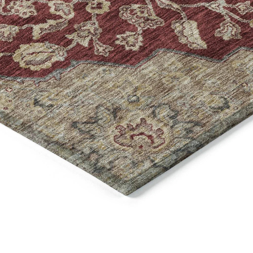 Celia Red Washable Indoor - Outdoor Rug - LOOMLAN - LOOMLAN Rugs - Outdoor Rugs