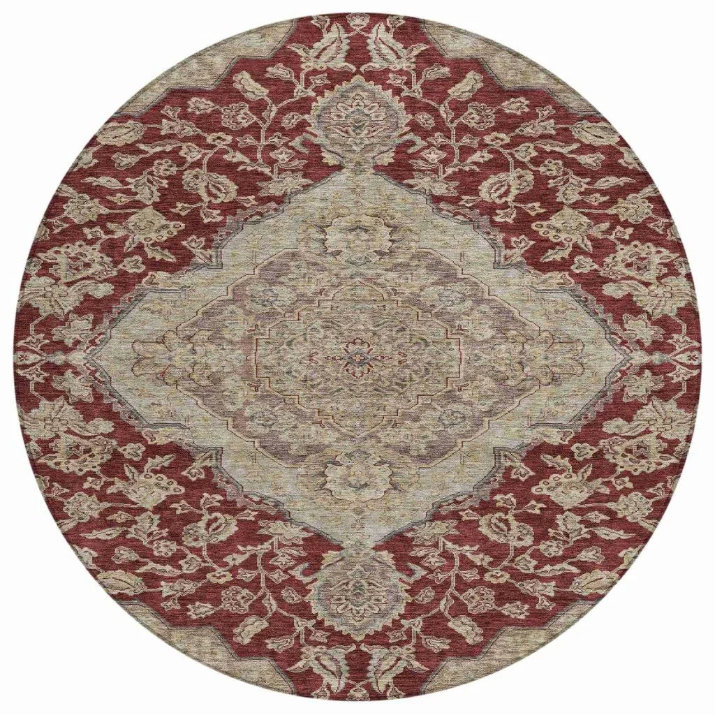 Celia Red Washable Indoor - Outdoor Rug - LOOMLAN - LOOMLAN Rugs - Outdoor Rugs