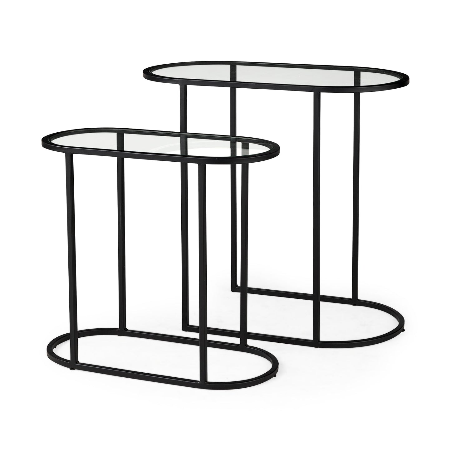 Celine Black Metal Frame Nesting Table (2PC)