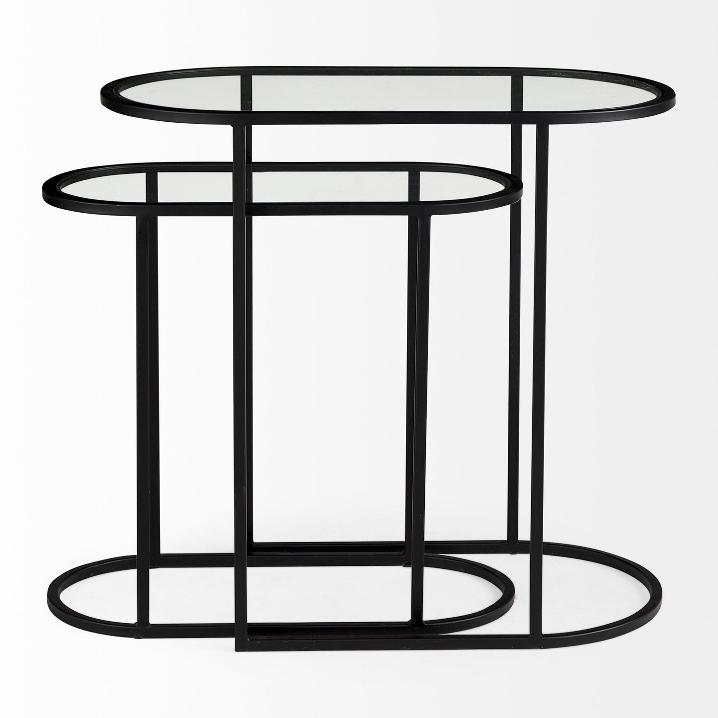 Celine Black Metal Frame Nesting Table (2PC)
