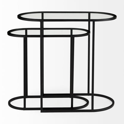 Celine Black Metal Frame Nesting Table (2PC)