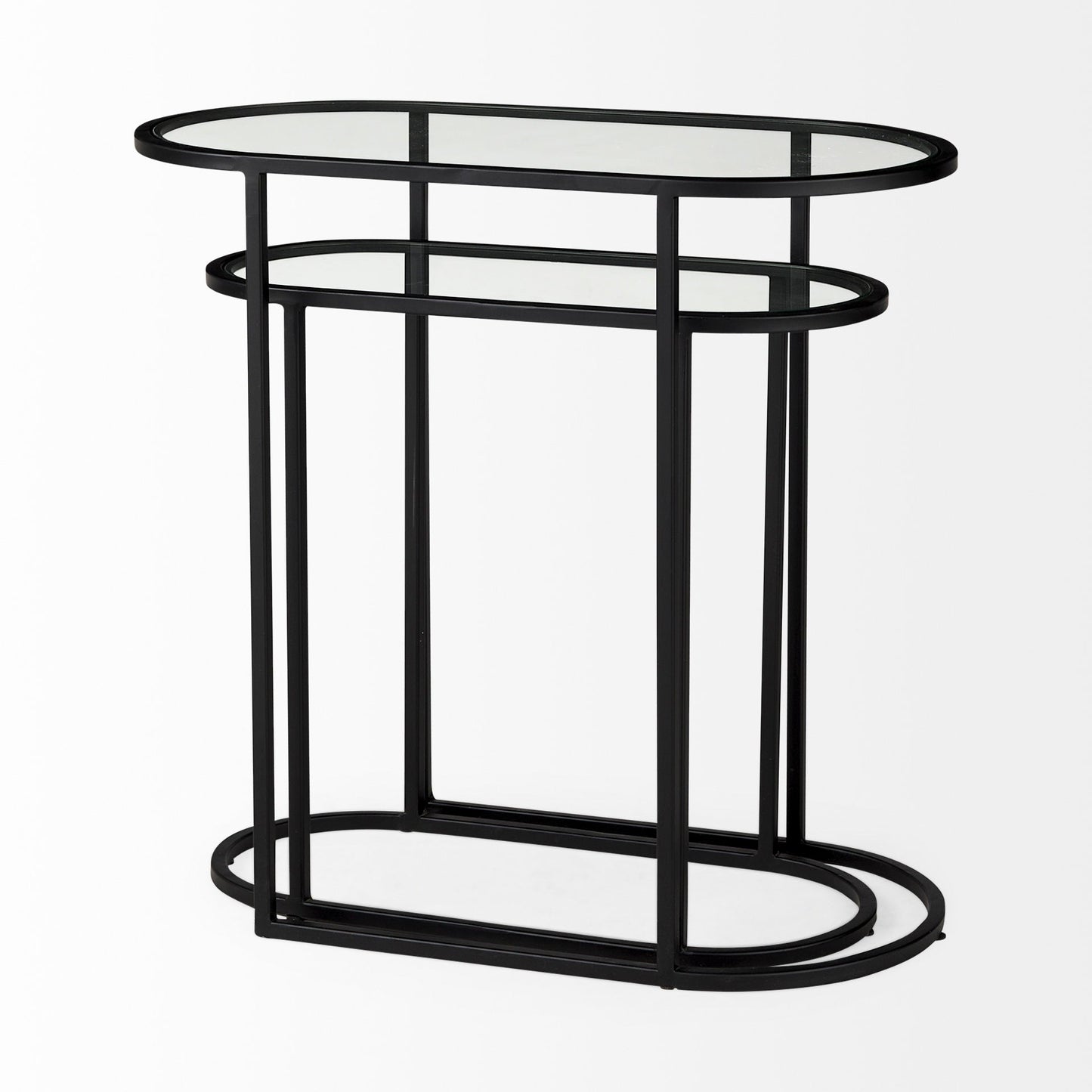 Celine Black Metal Frame Nesting Table (2PC)