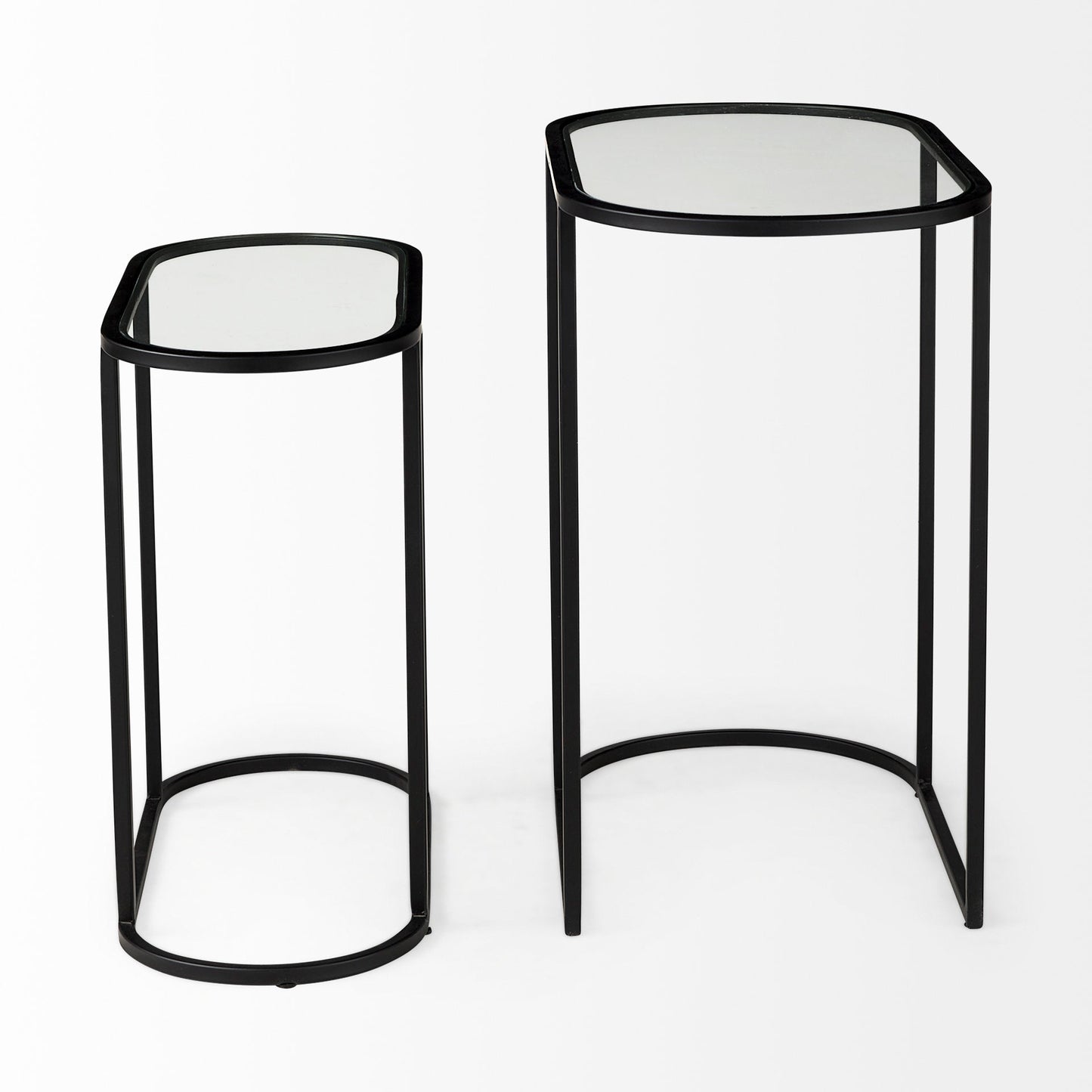 Celine Black Metal Frame Nesting Table (2PC)
