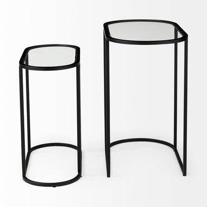Celine Black Metal Frame Nesting Table (2PC)