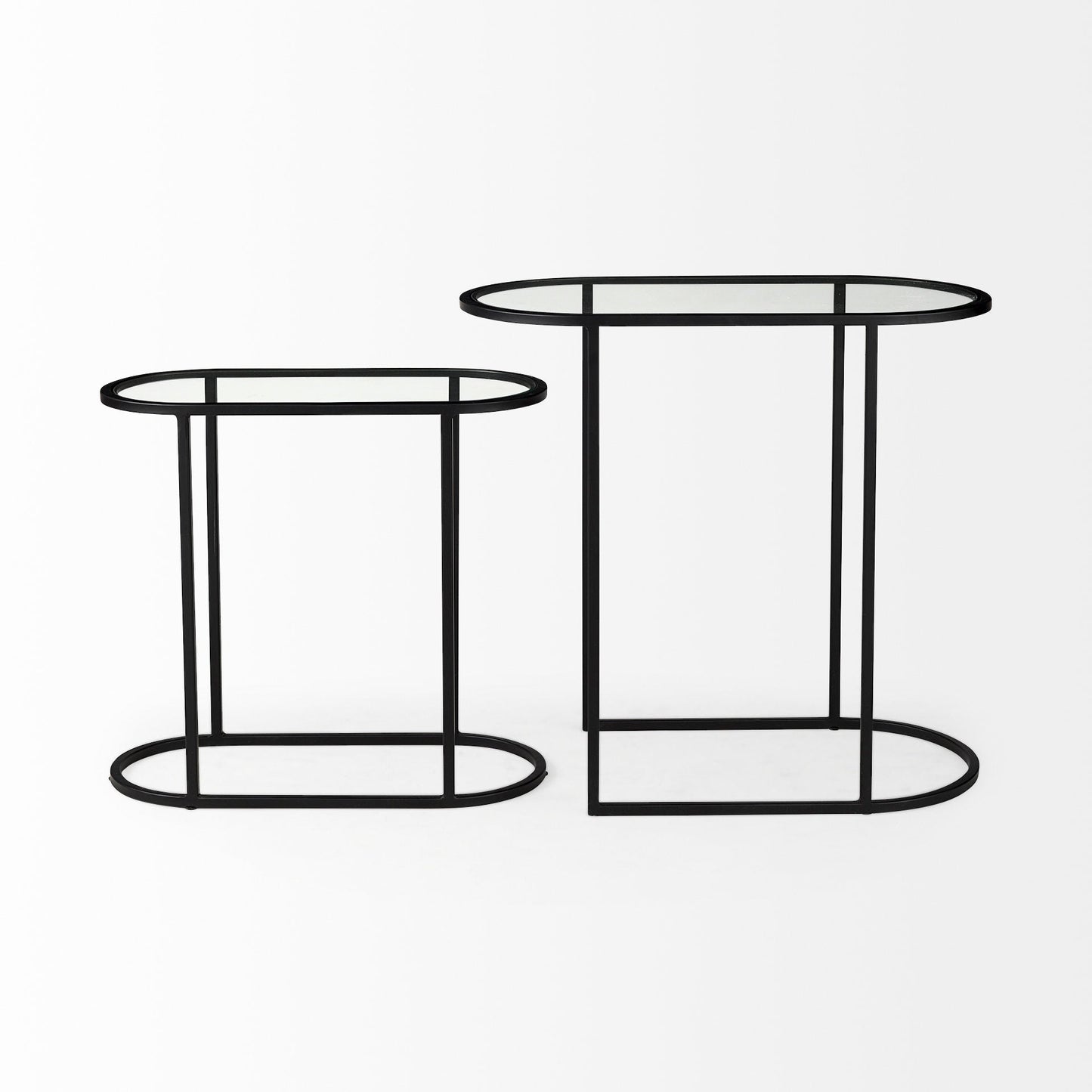 Celine Black Metal Frame Nesting Table (2PC)