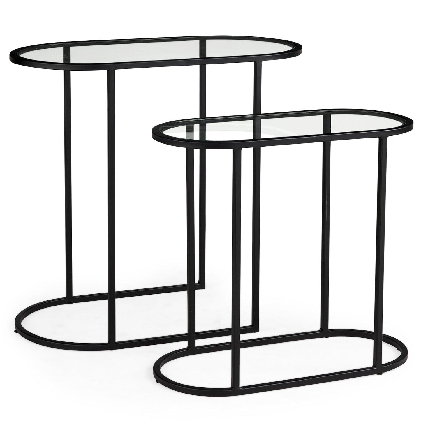Celine Black Metal Frame Nesting Table (2PC)