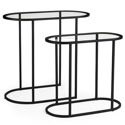 Celine Black Metal Frame Nesting Table (2PC)
