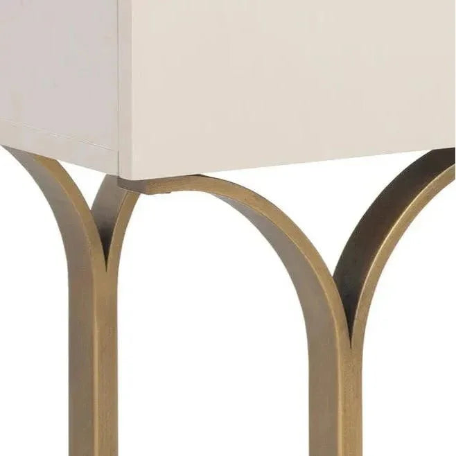 Celine Console Table Cream Antique Brass Legs - LOOMLAN - SUNPAN - Console Tables
