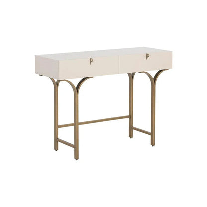 Celine Console Table Cream Antique Brass Legs - LOOMLAN - SUNPAN - Console Tables