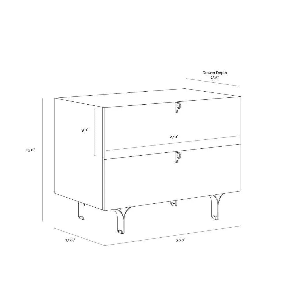 Celine Wooden Stylish Large Nightstand - LOOMLAN - SUNPAN - Nightstands
