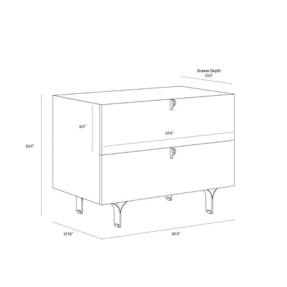 Celine Wooden Stylish Large Nightstand - LOOMLAN - SUNPAN - Nightstands