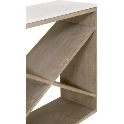 Cellar Console Table Gray Oak White Quartz - LOOMLAN - Essentials For Living - Console Tables