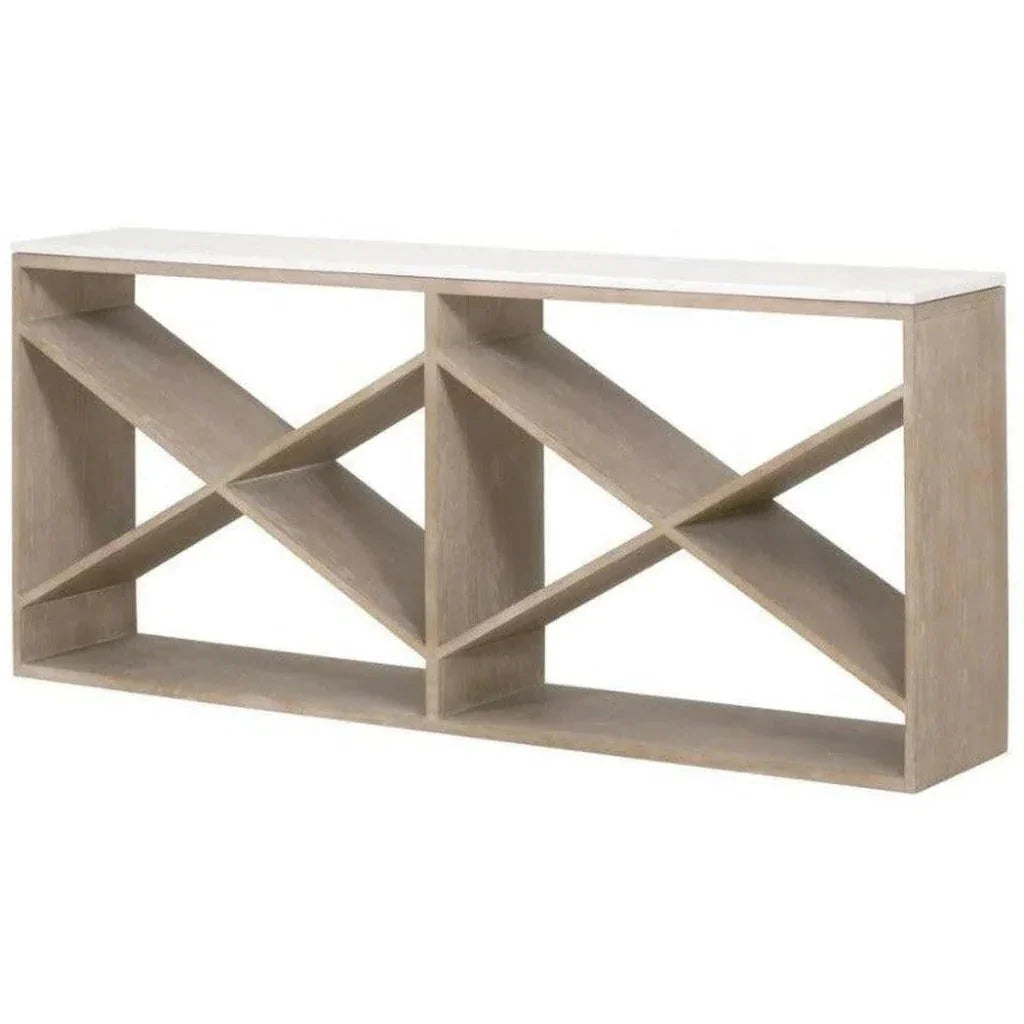 Cellar Console Table Gray Oak White Quartz - LOOMLAN - Essentials For Living - Console Tables