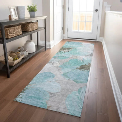 Celuve Teal Washable Indoor - Outdoor Rug - LOOMLAN - LOOMLAN Rugs - Outdoor Rugs