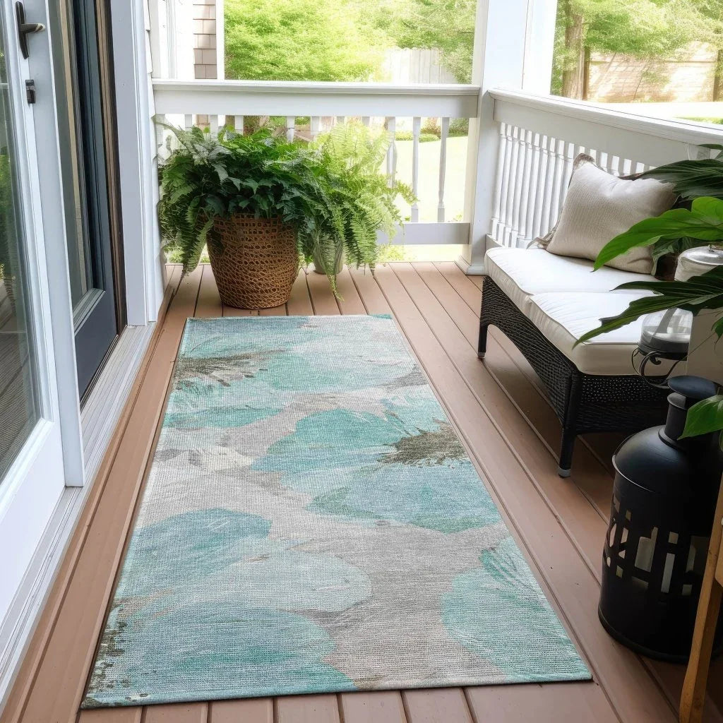 Celuve Teal Washable Indoor - Outdoor Rug - LOOMLAN - LOOMLAN Rugs - Outdoor Rugs