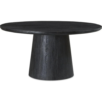 Cember Solid Wood Black Round Dining Table-Dining Tables-Moe's Home-LOOMLAN