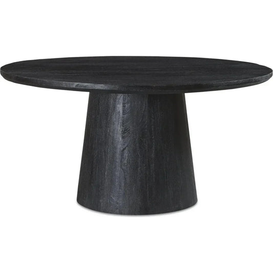 Cember Solid Wood Black Round Dining Table-Dining Tables-Moe's Home-LOOMLAN