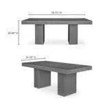 Cement Outdoor Dining Table Grey-Outdoor Dining Tables-Moe's Home-LOOMLAN